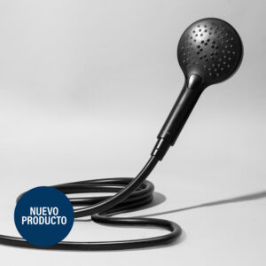 2022.2 Regadera de telefono redonda con 3 funciones Negro Mate