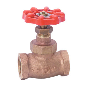 75T.32 Válvula de globo roscable de bronce con disco de teflón de 1 1/4"